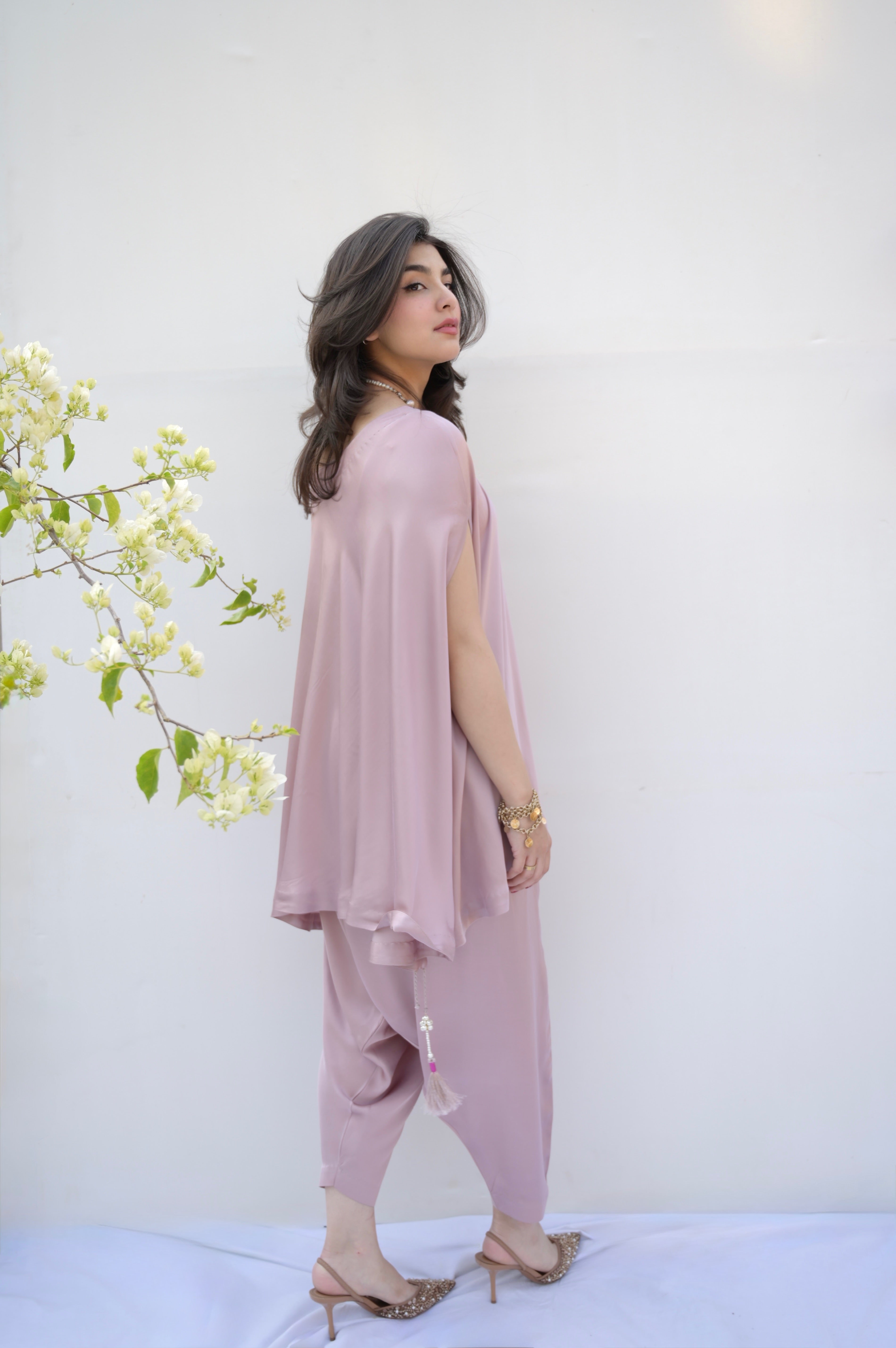 Dusty Pink Drape set