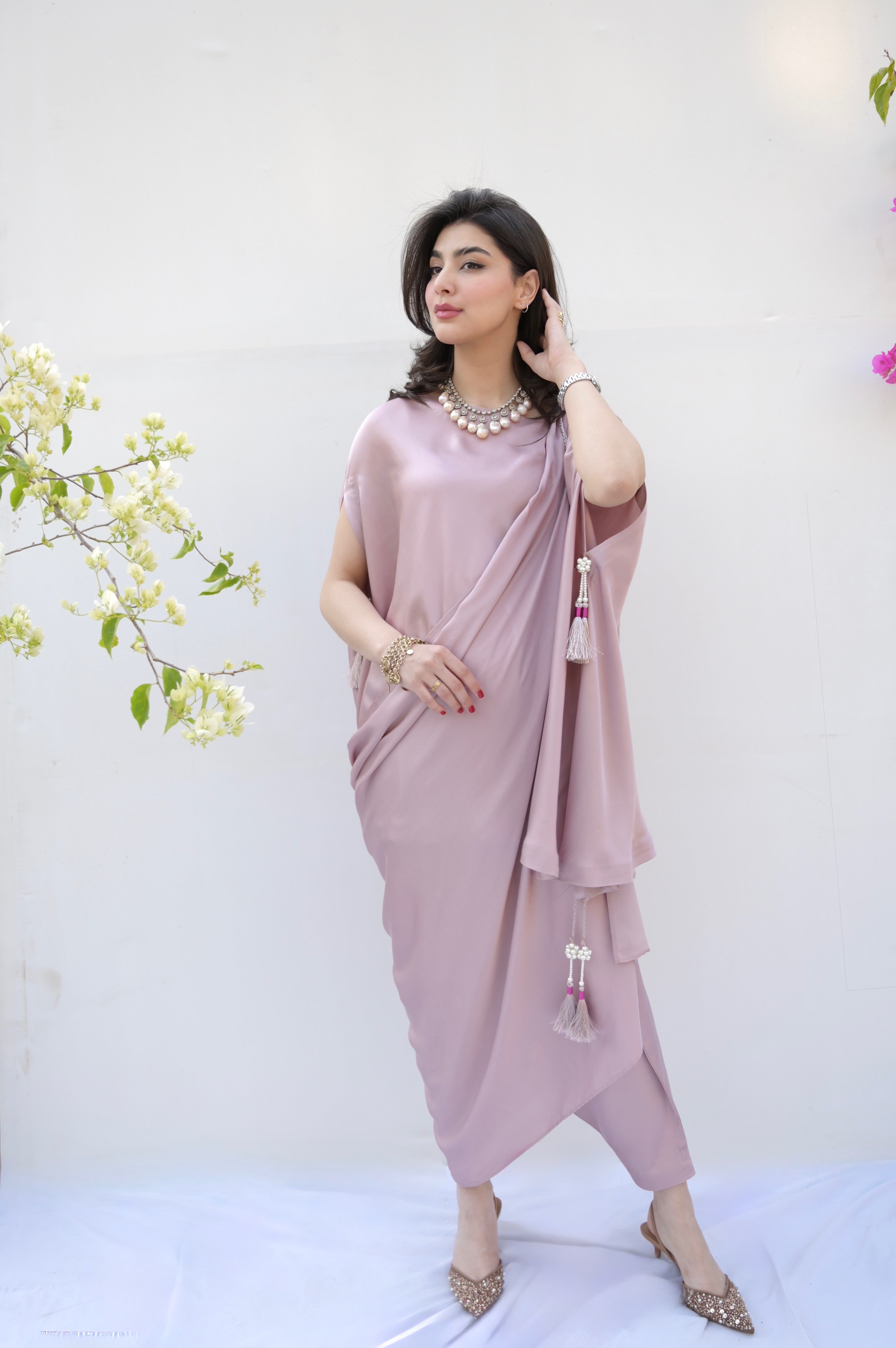 Dusty Pink Drape set